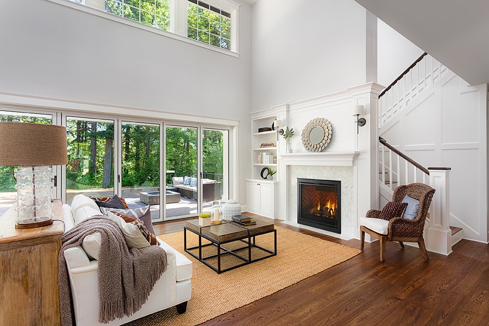 Majestic Meridian Platinum 42 contemporary gas fireplace in modern living room