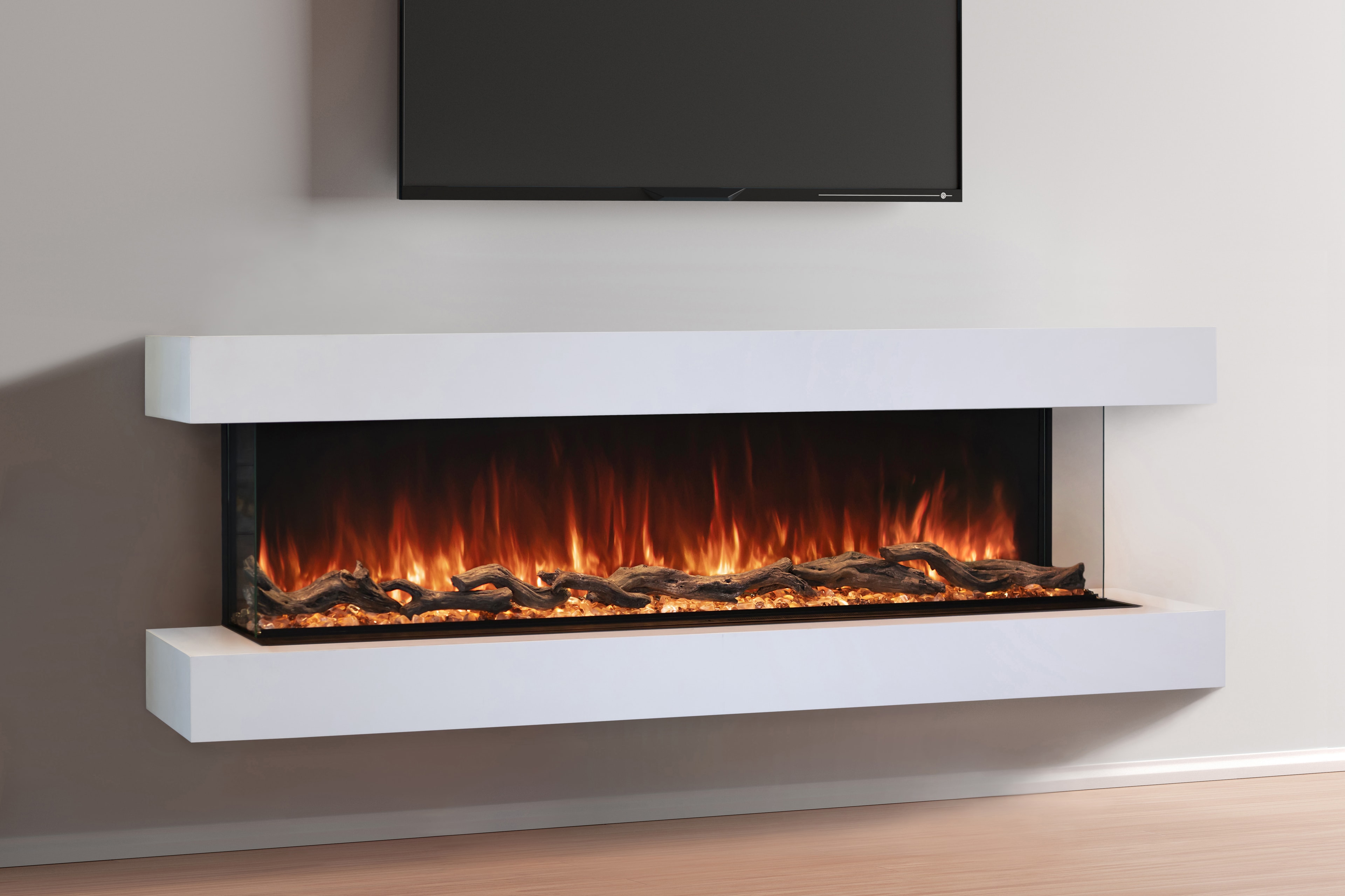 Modern Flames Landscape Pro Multi 80 electric fireplace in modern living room